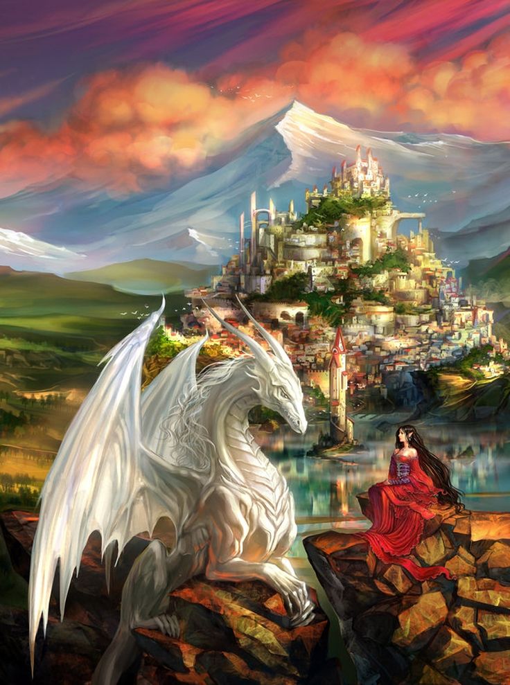 elf girl with dragon
